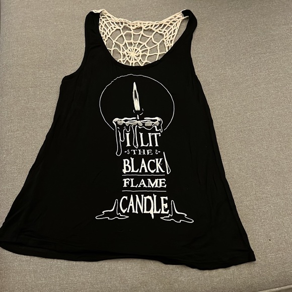 “I Lit The Black Flame Candle” Hocus Pocus Tank Top - Picture 2 of 5